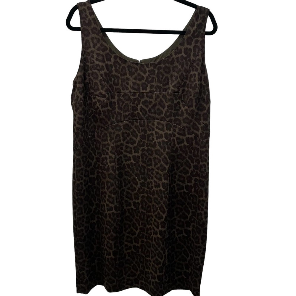 NWT Michael Kors Empire Waist Sleeveless Leopard Print Dress | Size 14
